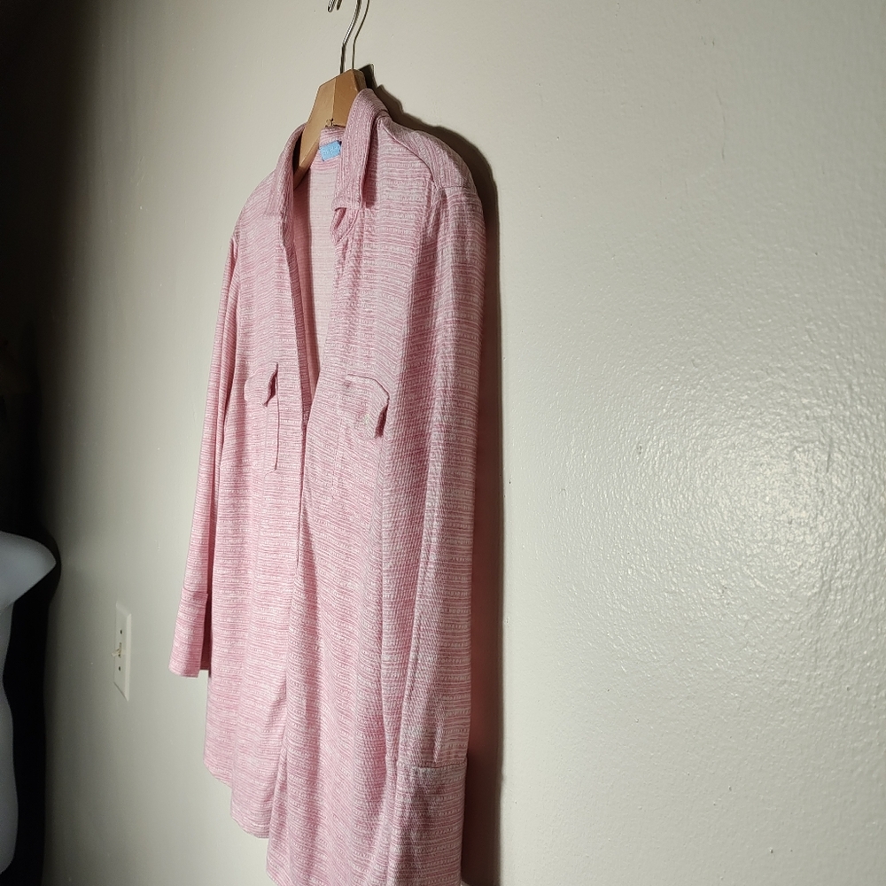J.McLaughlin Women's Brynn Knit Linen Blend Top, Medium Barbiecore - Picture 3 of 9